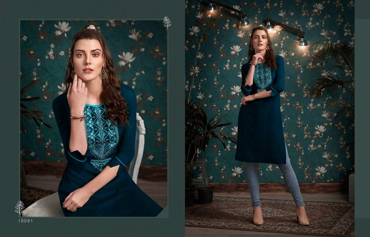 Lily Vol-16 Kajree Rayon Embroidery Wholesale Kurti Lily Vol-16 Kajree Rayon Embroidery Wholesale Kurti